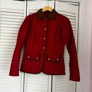Barbour Quilted Red Jacket size 6